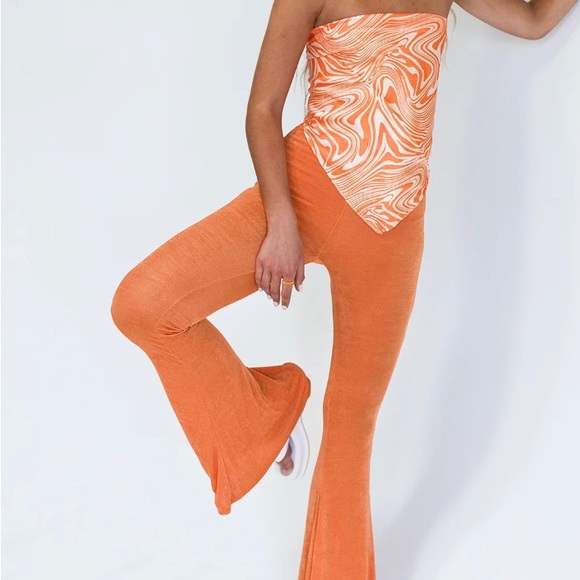 Princess Polly Orange Boogie Pants Flare - Picture 1 of 3